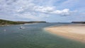 Camel estuary cornwall and boat Royalty Free Stock Photo