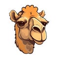 Camel Face Sticker On Isolated Tansparent Background, Png, Logo. Generative AI