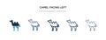 Camel facing left icon in different style vector illustration. two colored and black camel facing left vector icons designed in Royalty Free Stock Photo