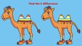 Camel, find five differences, camel, vector illustration Royalty Free Stock Photo