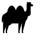 Camel flat icon silhouette. Animal vector