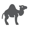 Camel glyph icon, arab and animal, mammal sign, vector graphics, a solid pattern on a white background. Royalty Free Stock Photo