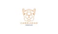 Camel head face line art outline unique logo vector  illustration design Royalty Free Stock Photo