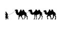 Camel Herder Silhouette illustration. Camel Caravan Silhouette