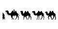 Camel Herder Silhouette illustration. Camel Caravan Silhouette