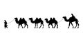 Camel Herder Silhouette illustration. Camel Caravan Silhouette Royalty Free Stock Photo
