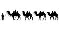 Camel Herder Silhouette illustration. Camel Caravan Silhouette Royalty Free Stock Photo