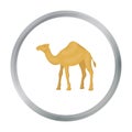 Camel icon in cartoon style isolated on white background. Arab Emirates symbol stock vector illustration. Royalty Free Stock Photo