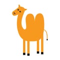 Camel icon. Two hump. Cute cartoon funny kawaii character. Desert animal collection. Baby clothes kids tshirt notebook cover print