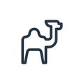 camel icon vector from animal and nature concept. Thin line illustration of camel editable stroke. camel linear sign for use on Royalty Free Stock Photo