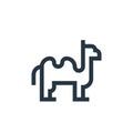 camel icon vector from morocco concept. Thin line illustration of camel editable stroke. camel linear sign for use on web and Royalty Free Stock Photo