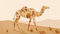 Camel Illustration with Decorative Pattern Style Royalty Free Stock Photo
