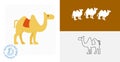 Camel isolated icon. animal flat, solid and line design element Royalty Free Stock Photo