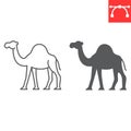 Camel line and glyph icon Royalty Free Stock Photo