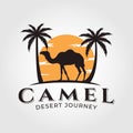 camel logo design template,vintage camel vector illustration Royalty Free Stock Photo