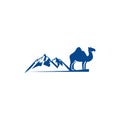 Camel logo design template,vintage camel vector illustration, Desert logo design  silhouette of a camel Royalty Free Stock Photo