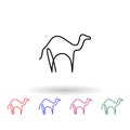 Camel one line multi color icon. Simple thin line, outline  of animals one line icons for ui and ux, website or mobile Royalty Free Stock Photo