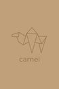 camel origami. Abstract line art camel logo design. Animal origami. Animal line art. Pet shop outline illustration. Vector Royalty Free Stock Photo