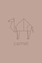 camel origami. Abstract line art camel logo design. Animal origami. Animal line art. Pet shop outline illustration. Vector Royalty Free Stock Photo