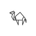 Camel origami line icon