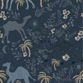 Camel pattern flat color design