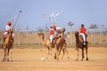 Camel polo match during Desert Festival, Jaisalmer, India Royalty Free Stock Photo