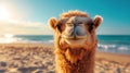 Camel portrait on beach Royalty Free Stock Photo