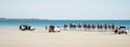 Camel riding at Cable Beach near Broome, Western Australia. Royalty Free Stock Photo