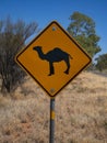 Camel Road Sign in outback Central Australia