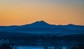 Camel\'s Hump Mountain before sunrise in winter Royalty Free Stock Photo