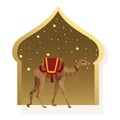 Camel with saddlery icon cartoon Royalty Free Stock Photo