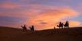 Camel safari at Sam sand dunes in Thar desert, Rajasthan Royalty Free Stock Photo