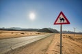 Camel sign in desert, Wadi Rum, Jordan Royalty Free Stock Photo