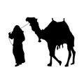 Camel silhouette black Royalty Free Stock Photo