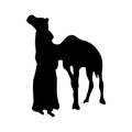 Camel silhouette black Royalty Free Stock Photo