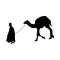 Camel silhouette black Royalty Free Stock Photo