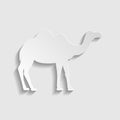 Camel silhouette sign. Paper style icon. Illustration Royalty Free Stock Photo
