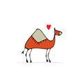 Camel, sketch for your design