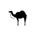 Camel Solid Design Style Icon. Simple Arabic Desert Animal. Royalty Free Stock Photo