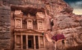 Camel at Treasury, Petra, Jordan. Royalty Free Stock Photo