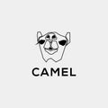 Camel vector logo.Wild camel emblem