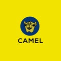 Camel vector logo.Wild camel emblem