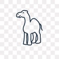 Camel vector icon isolated on transparent background, linear Cam