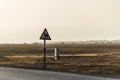 Camel warning sign desert highway in dhofar salalah Oman Middle East 5