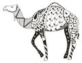 Camel zentangle stylized, vector, illustration, freehand pencil Royalty Free Stock Photo