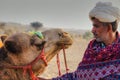 An Indian cameleer with his camel Royalty Free Stock Photo