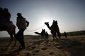 Cameleers with Camel in Thar Desert Royalty Free Stock Photo