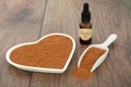 Camelina Seed Health Food and Vitamin E Oil Royalty Free Stock Photo