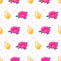 Camellia floral vector seamless pattern design on white background
