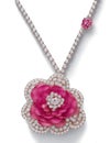 camellia flower necklace, diamond illustration